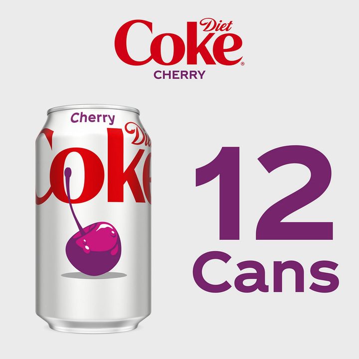 Diet Coke Cherry Diet Soda Soft Drink, Fridge Pack Cans, 12 fl oz, 12 Pack — view 2