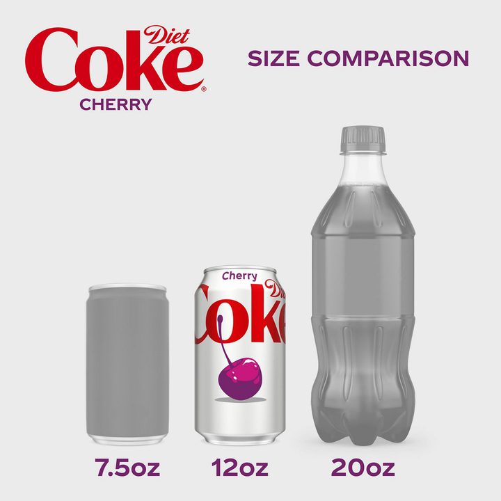 Diet Coke Cherry Diet Soda Soft Drink, Fridge Pack Cans, 12 fl oz, 12 Pack — view 3