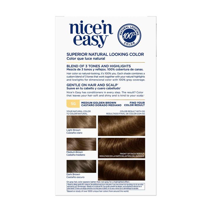Clairol Nice'n Easy Permanent Hair Color Kit, 5G Med Gold Brown — view 2