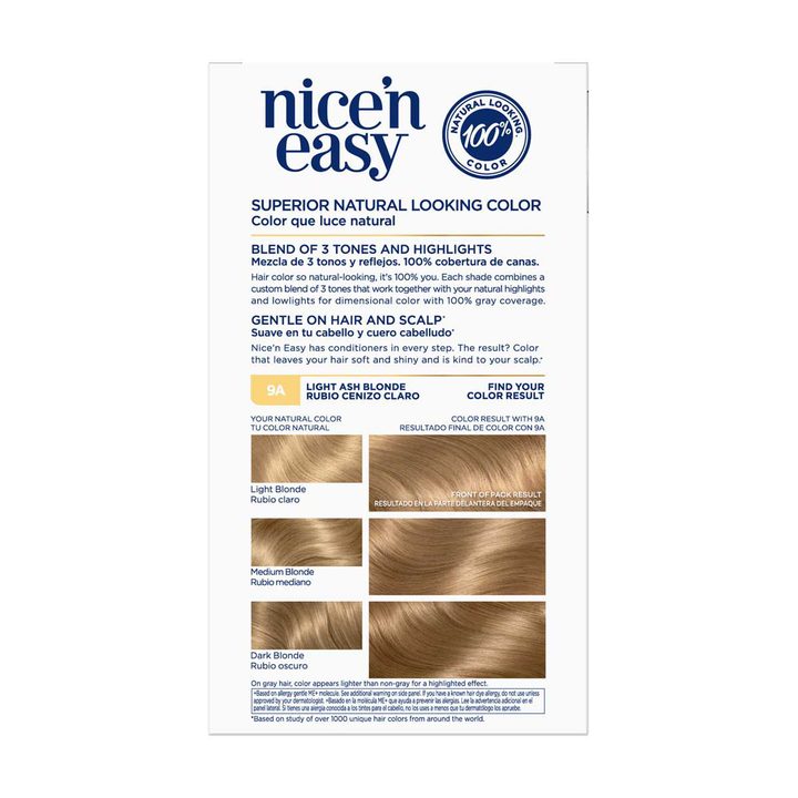 Clairol Nice'n Easy Permanent Hair Color Kit, 9A Light Ash Blonde — view 2