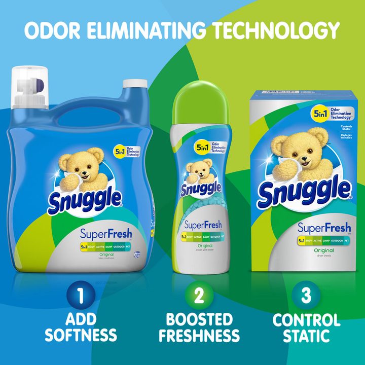 Snuggle Plus Super Fresh Liquid Fabric Softener with Odor Eliminating Technology, Original, 31.7 Fluid Ounces, 30 Loads — view 2
