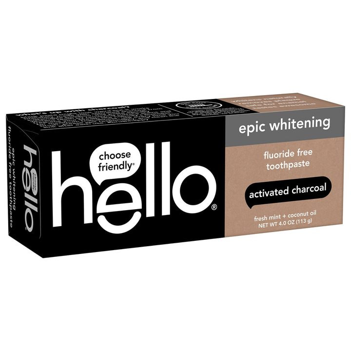 hello Epic Whitening Charcoal Fluoride Free Toothpaste, Fresh Mint, 4.0 Oz Tube — view 2
