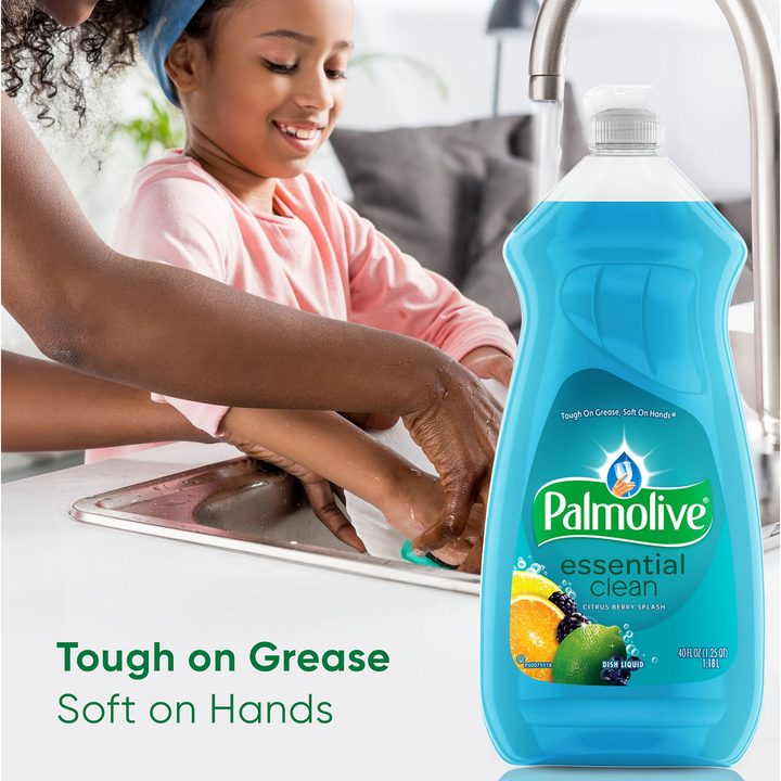 Palmolive Essential Clean Liquid Dish Soap, Berry Splash Scented Dish Detergent, 40 fl oz Bottle — view 4