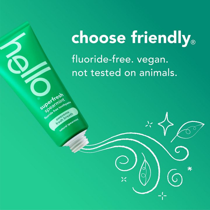 hello Superfresh Fluoride Free Toothpaste for Bad Breath, Natural Spearmint, 5 Oz — view 2