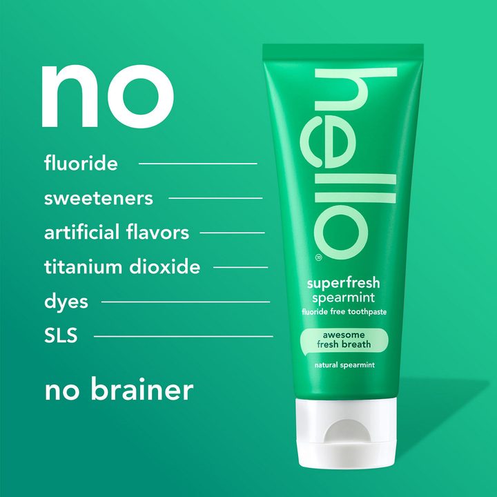 hello Superfresh Fluoride Free Toothpaste for Bad Breath, Natural Spearmint, 5 Oz — view 3