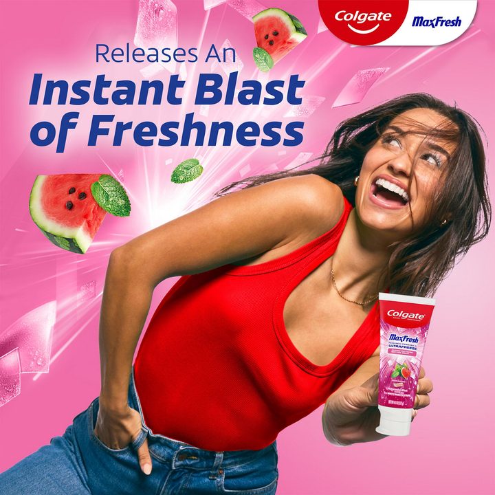 Colgate Max Fresh Anticavity Fluoride Toothpaste, Watermelon Blast with Mint, 4.5 oz. — view 2