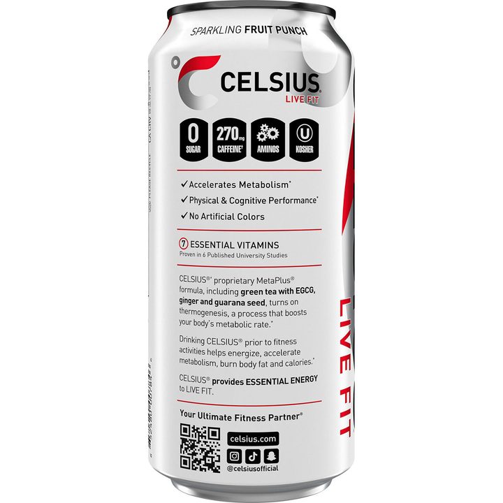 Celsius Live Fit Essentials Energy Drink Sparkling Fruit Burst 16 Fl Oz — view 2