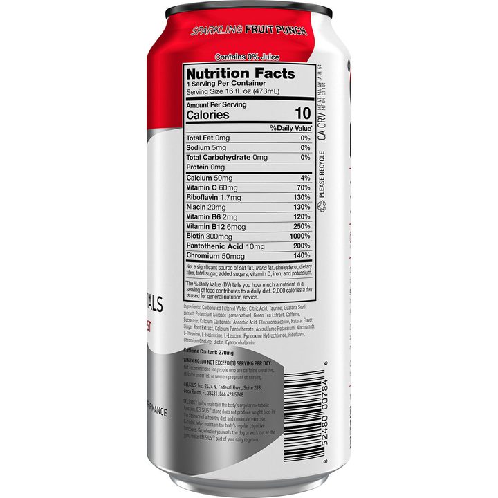Celsius Live Fit Essentials Energy Drink Sparkling Fruit Burst 16 Fl Oz — view 3
