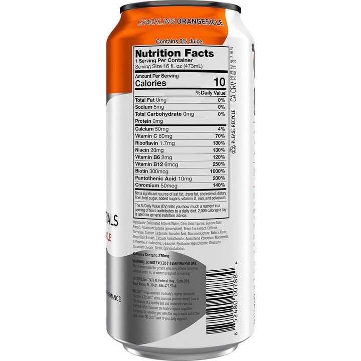 Celsius Live Fit Essentials Energy Drink Sparkling Orangesicle16 Fl Oz — view 2