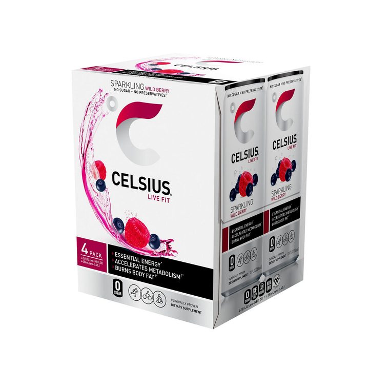 Celsius Live Fit Sparkling Energy Drink Wild Berry 12 Fl Oz, 4 Ct — view 4