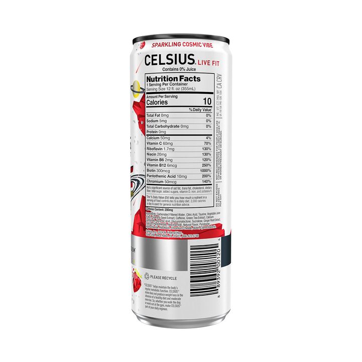 Celsius Live Fit Cosmic Vibe Energy Drink Sparkling Fruit Punch 12 Fl Oz — view 2