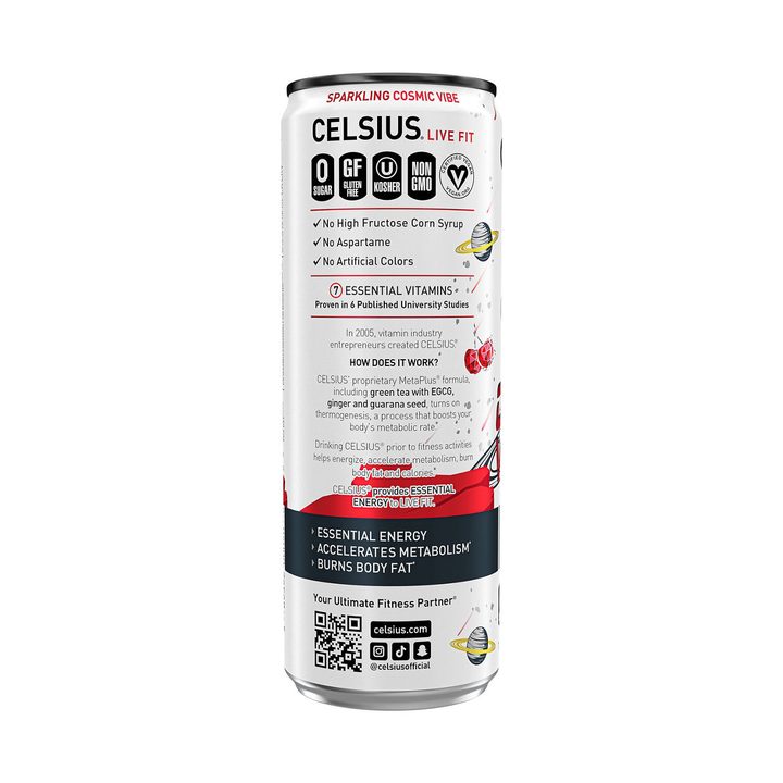 Celsius Live Fit Cosmic Vibe Energy Drink Sparkling Fruit Punch 12 Fl Oz — view 3