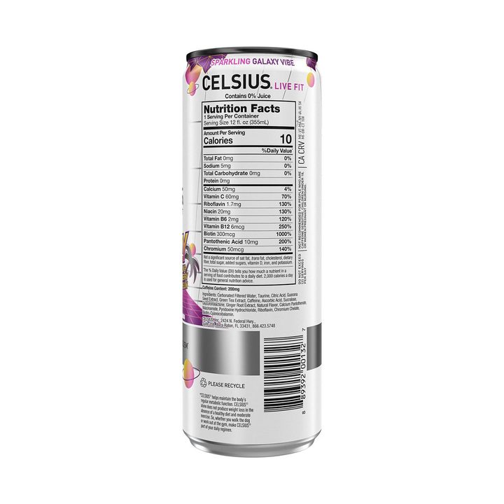 Celsius Live Fit Galaxy Vibe Energy Drink Sparkling Strawberry Watermelon 12 Fl Oz — view 3