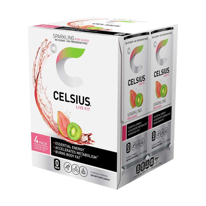 Celsius Energy Drink Sparkling Kiwi Guava 12 Fl Oz 4 Count — view 4