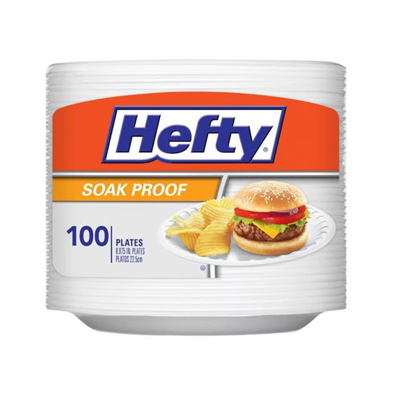 Hefty Soak Proof Disposable Plates, 8.875 in, 100 ct