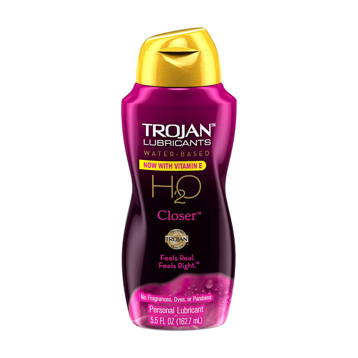 Trojan Lubricant H2O Closer Water Based Lubricant, Personal Lubricant, 5.5 fl oz