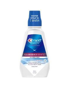 Crest 3D White Fresh Mint Glamorous White Alcohol Free Mouthwash, 32 fl oz
