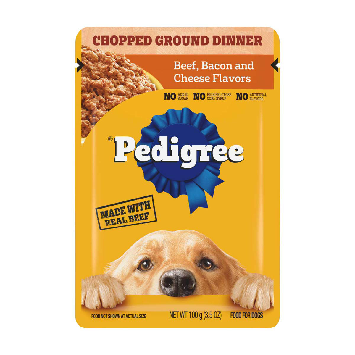 Pedigree Chopped Ground Dinner Dog Food, Beef, Bacon and Cheese Flavor, 3.5 oz