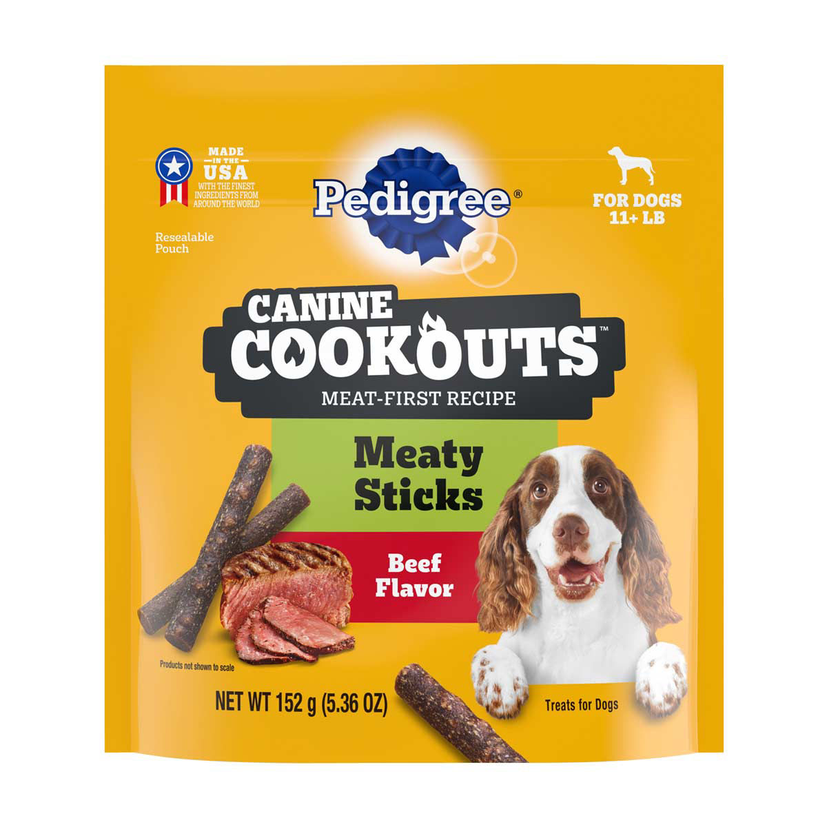 Pedigree Canine Cookouts Beef Flavor Meaty Sticks Dog Treats, 5.36 oz