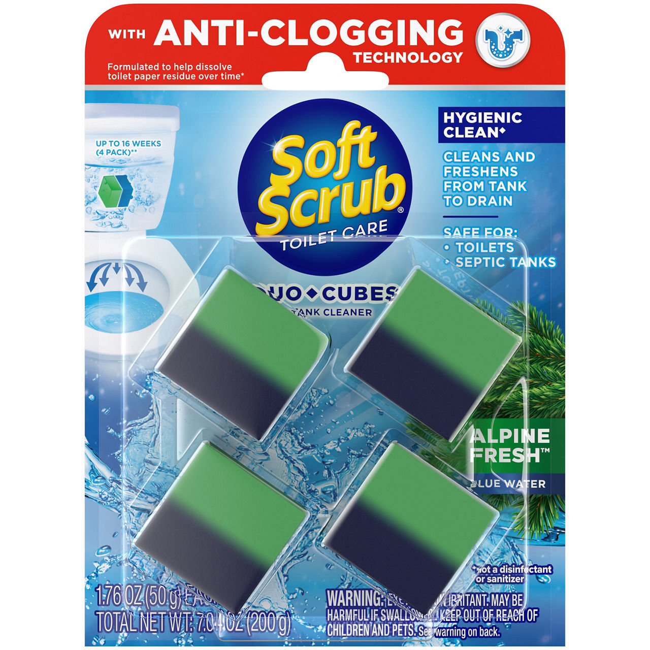 Soft Scrub Duo-Cubes In-Tank Toilet Cleaner - Alpine Fresh, 4 ct