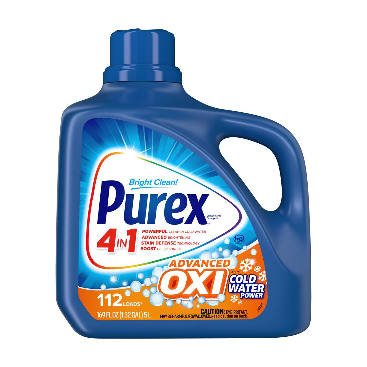 Purex Liquid Laundry Detergent Plus OXI, Stain Defense Technology, 169 Fluid Ounces, 112 Wash Loads