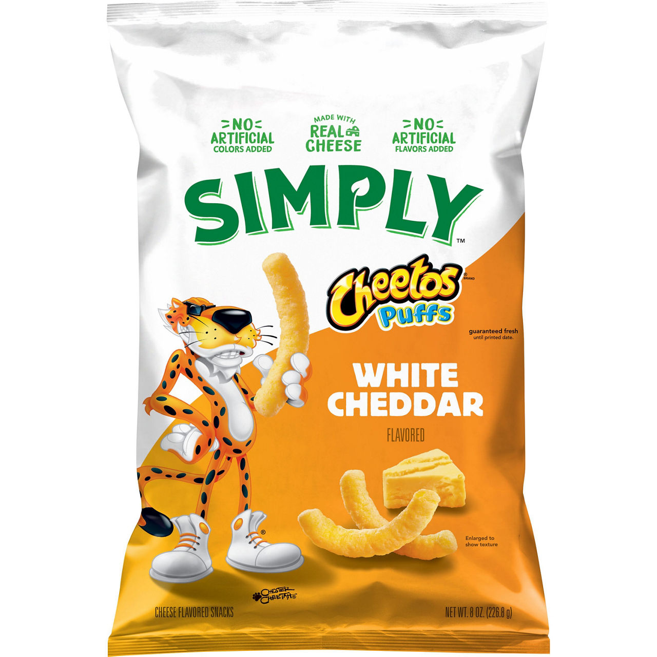 Cheetos Simply Puffs, White Cheddar Cheese Flavored Snacks, 8 oz