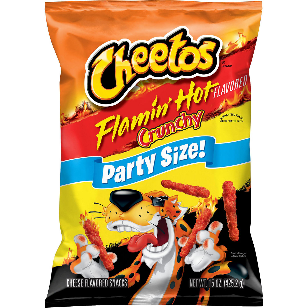 Cheetos Crunchy Cheese Flavored Snacks, Flamin' Hot, Party Size, 15 oz