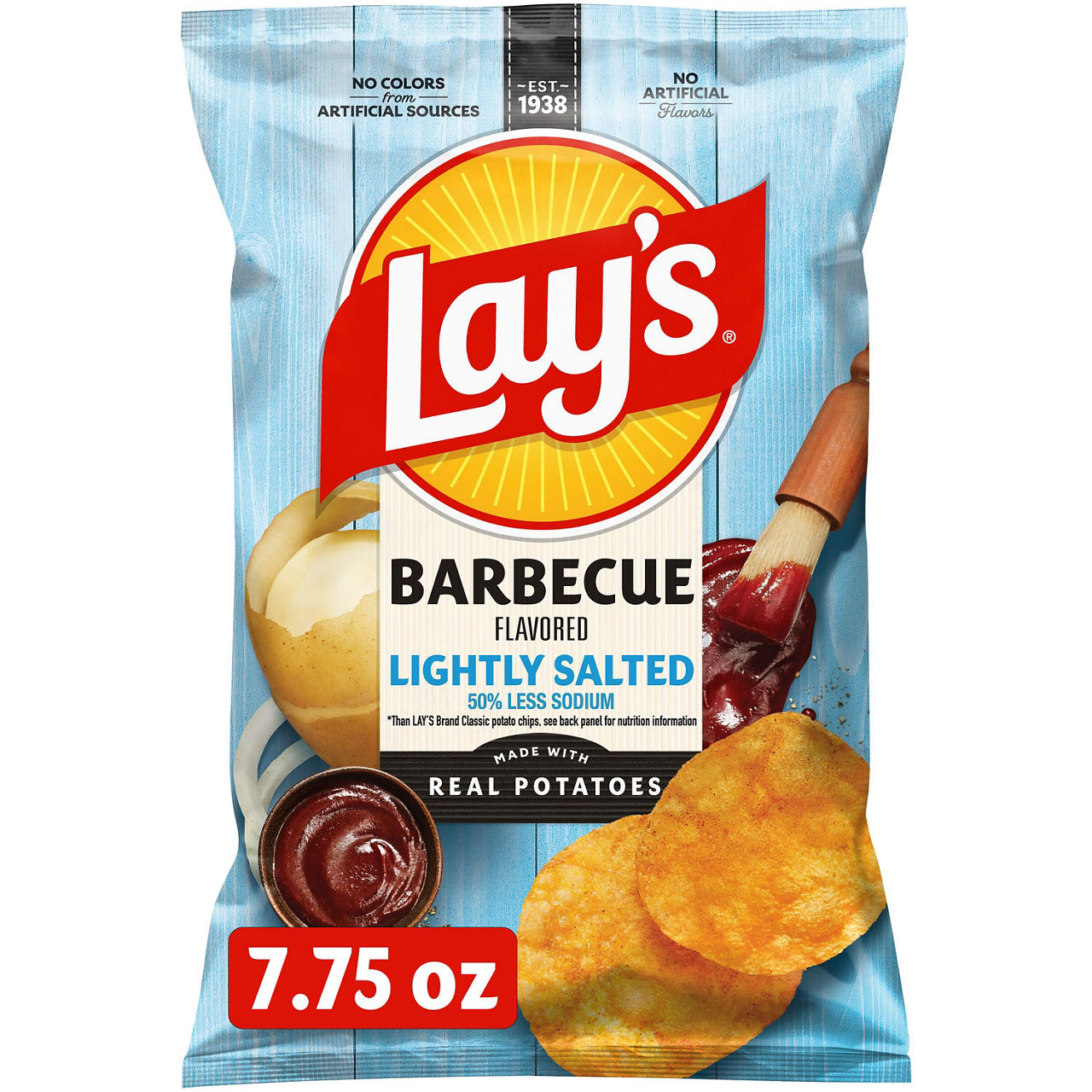 Lay's Lightly Salted Potato Chips Barbecue Flavored 7 3/4 Oz