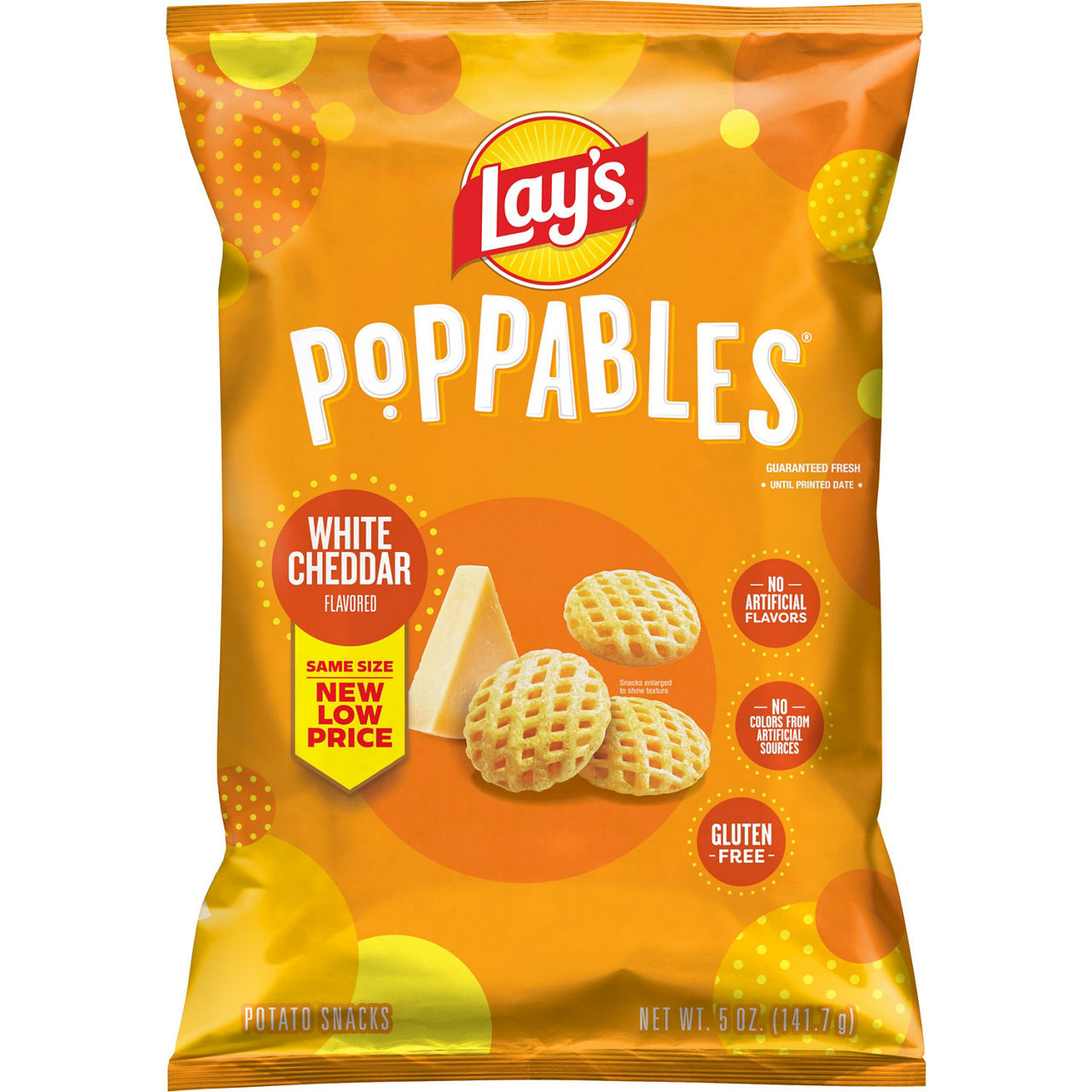 Lay's Poppables Potato Snacks White Cheddar Flavored 5 Oz