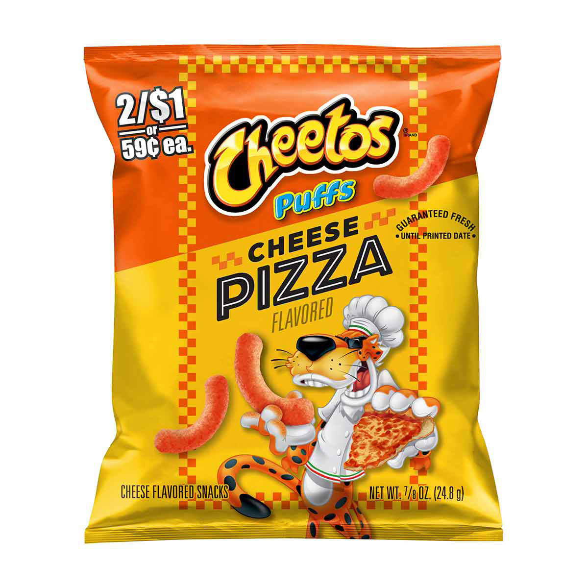 Cheetos Puffs Cheese Flavored Snacks Cheese Pizza Flavored, 7/8 oz