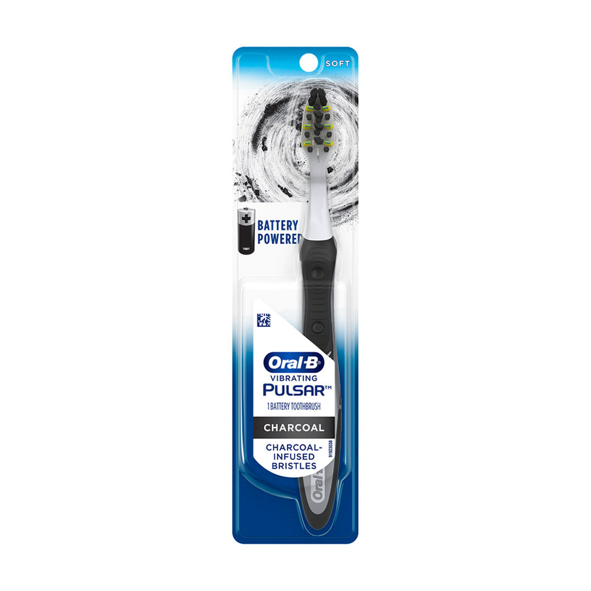 Oral-B Pulsar Battery Toothbrush with Charcoal Infused Bristles, Soft, 1 ct