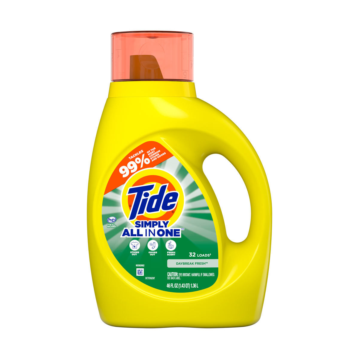 Tide Simply HE Compatible Liquid Laundry Detergent - Daybreak Fresh, 32 Loads - 46 fl oz