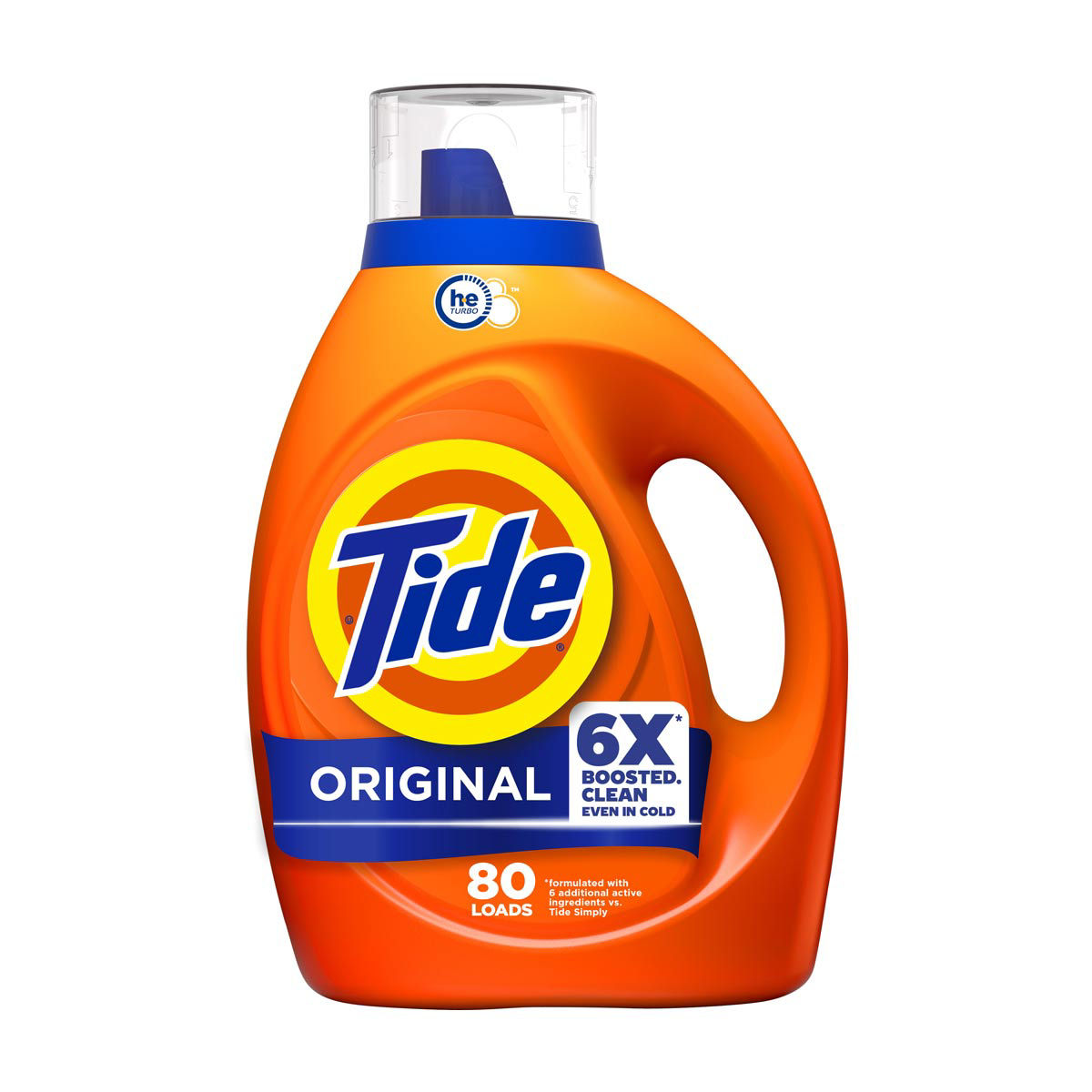 Tide Liquid Laundry Detergent, Original Scent, 80 Loads, 100 fl oz, Boosted Clean even in cold water, laundry soap, concentrated liquid detergent