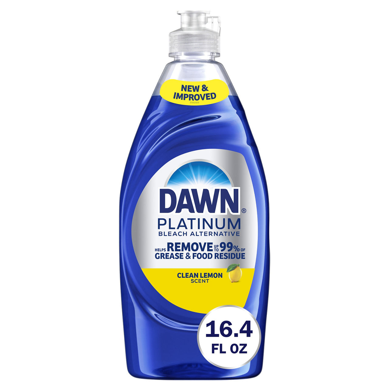 Dawn Platinum Dish Soap, Dishwashing Liquid, Tough Grease Removal, Bleach Alternative Clean Lemon, 16.4oz