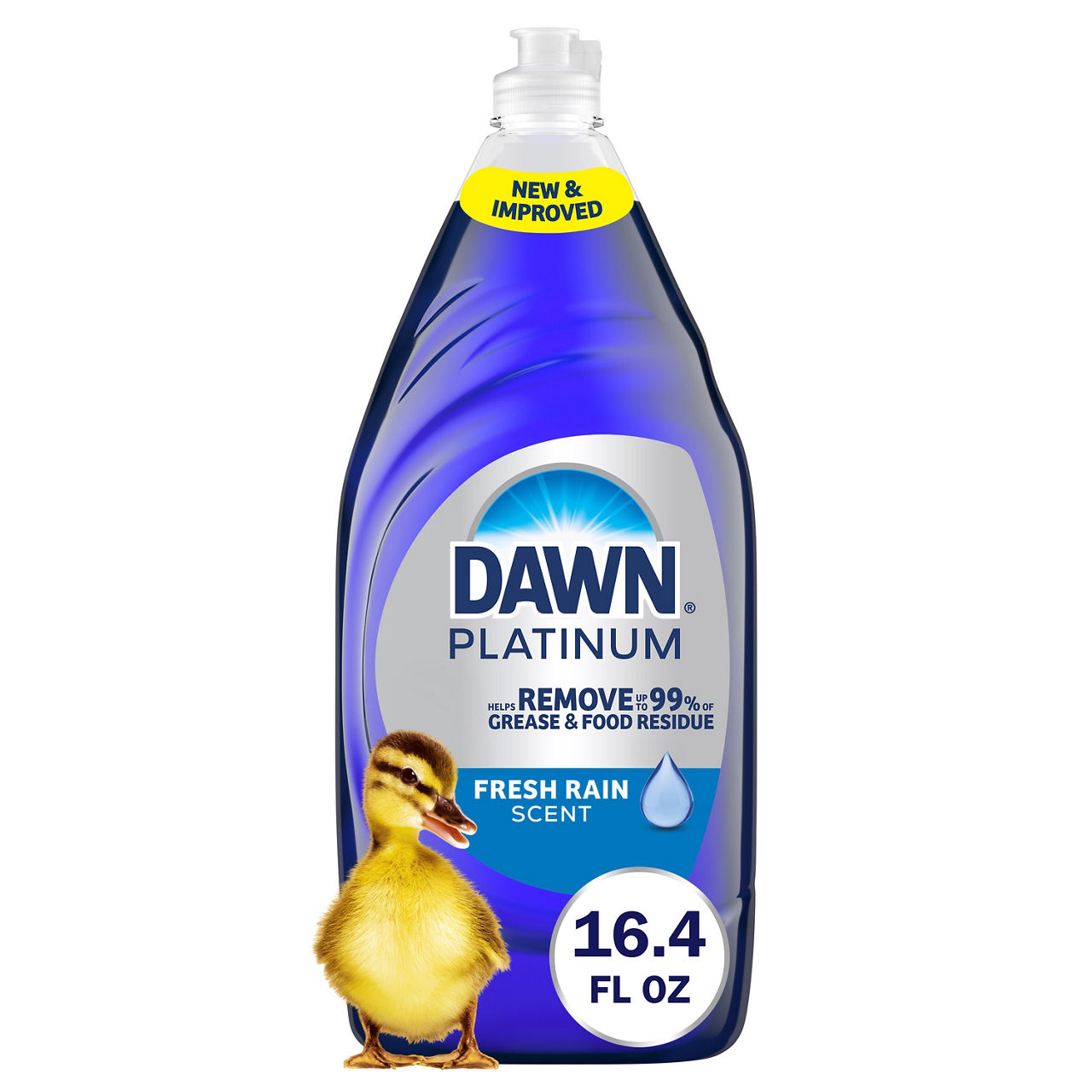 Dawn Platinum Dish Soap, Dishwashing Liquid, Tough Grease Removal, Fresh Rain, 16.4oz