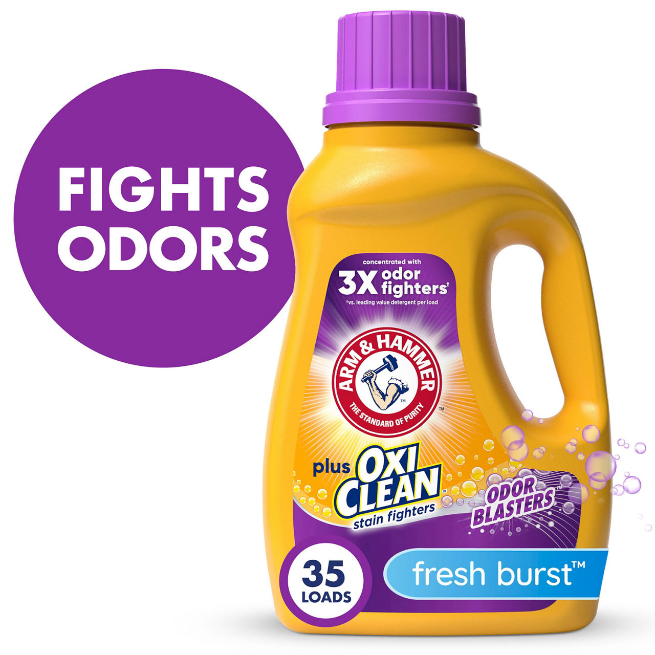 ARM & HAMMER Plus OxiClean Odor Blasters Fresh Burst, 35 Loads Liquid Laundry Detergent, 45.5 Fl oz
