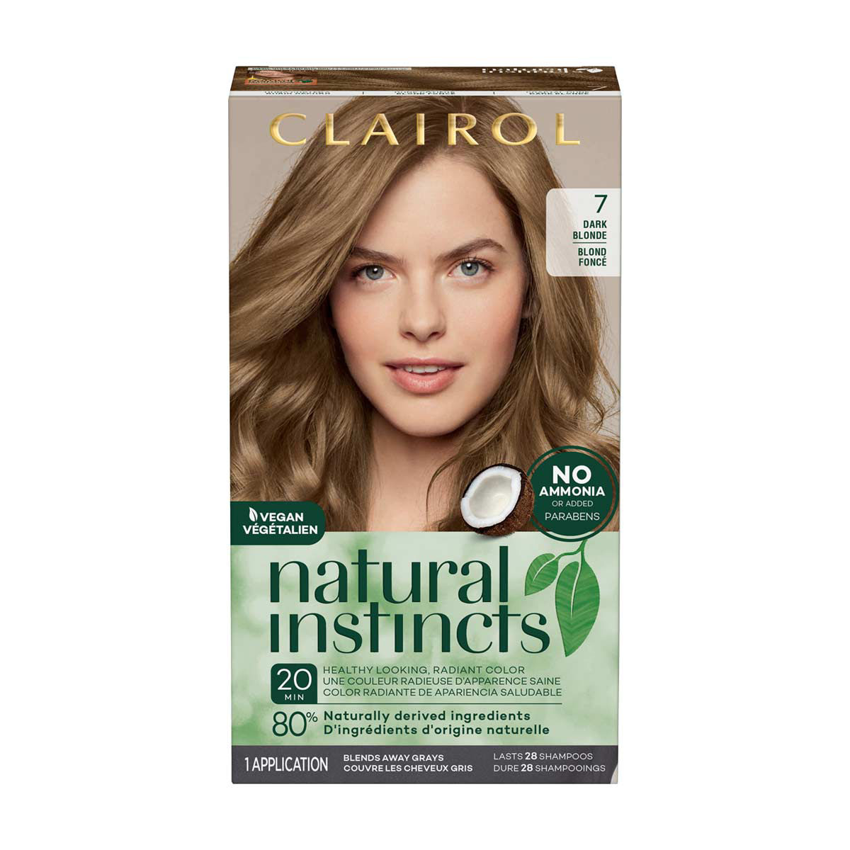 Clairol Natural Instincts Hair Color Kit, 7 Dark Blonde