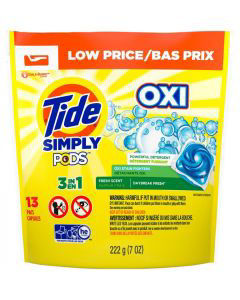 Tide Simply PODS +Oxi Liquid Laundry Detergent Pacs, Daybreak Fresh, 13 ct
