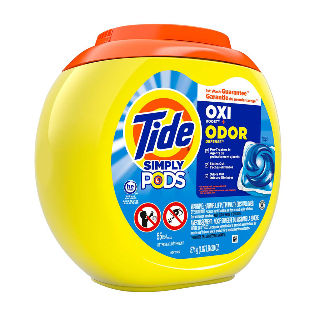 Tide Simply PODS Oxi Boost + Odor Defense Detergent - Fresh Linen, 55 ct