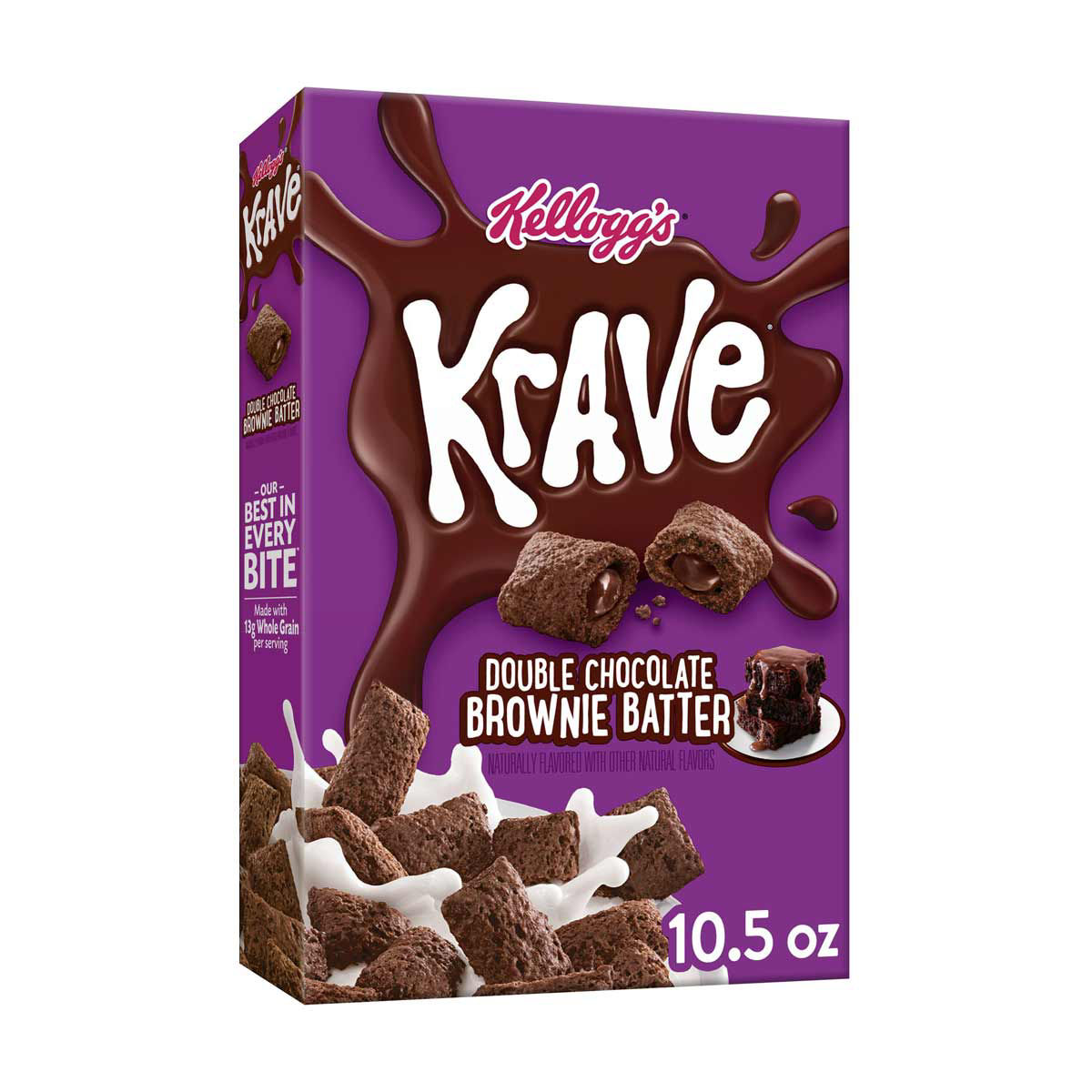 Kellogg's Krave Breakfast Cereal, Double Chocolate Brownie Batter, 10.5 oz