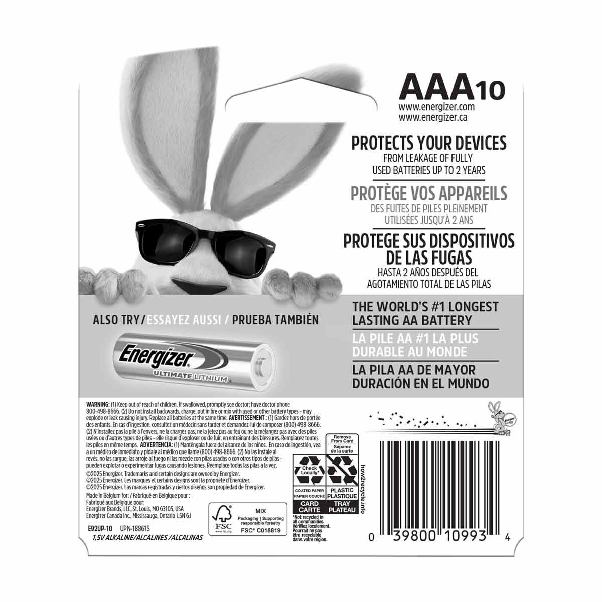 Energizer MAX AAA Batteries (10 Pack), Triple A Alkaline Batteries
