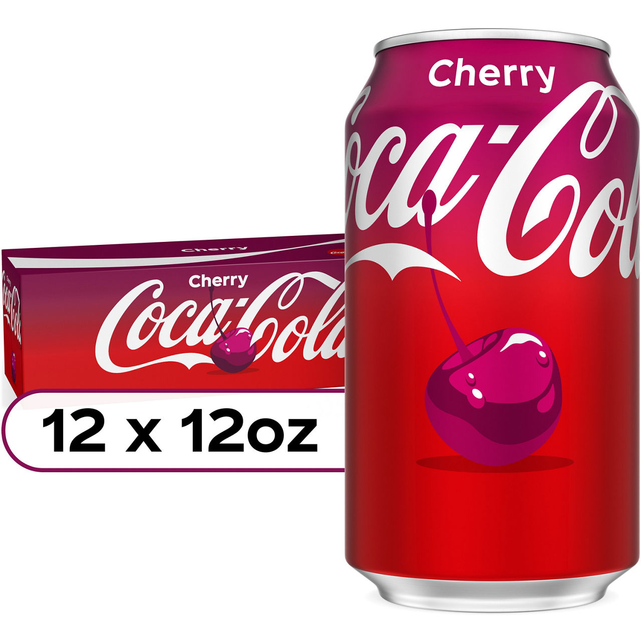 Coca-Cola Cherry Soda Soft Drink Cans, 12 fl oz, 12 Pack