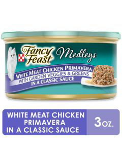 Purina Fancy Feast Gravy Wet Cat Food, Medleys White Meat Chicken Primavera, 3 oz Can
