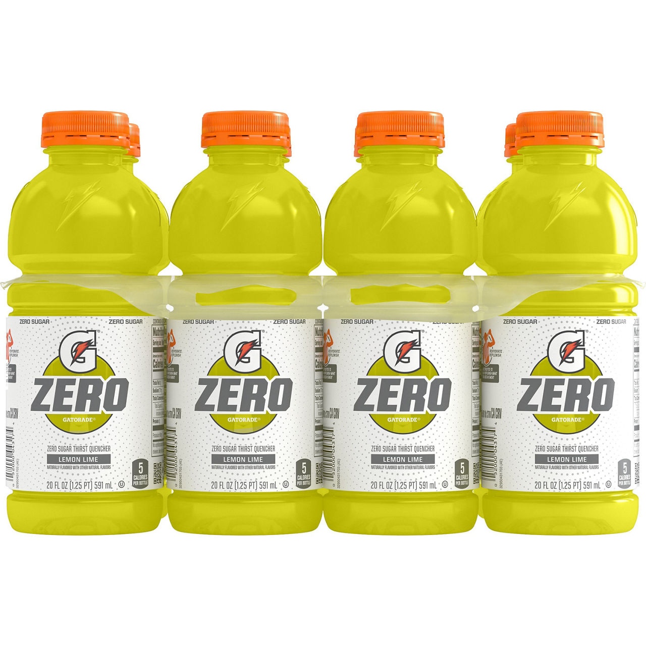 Gatorade Zero Zero Sugar Thirst Quencher Lemon Lime 20 Fl Oz, 8 Count
