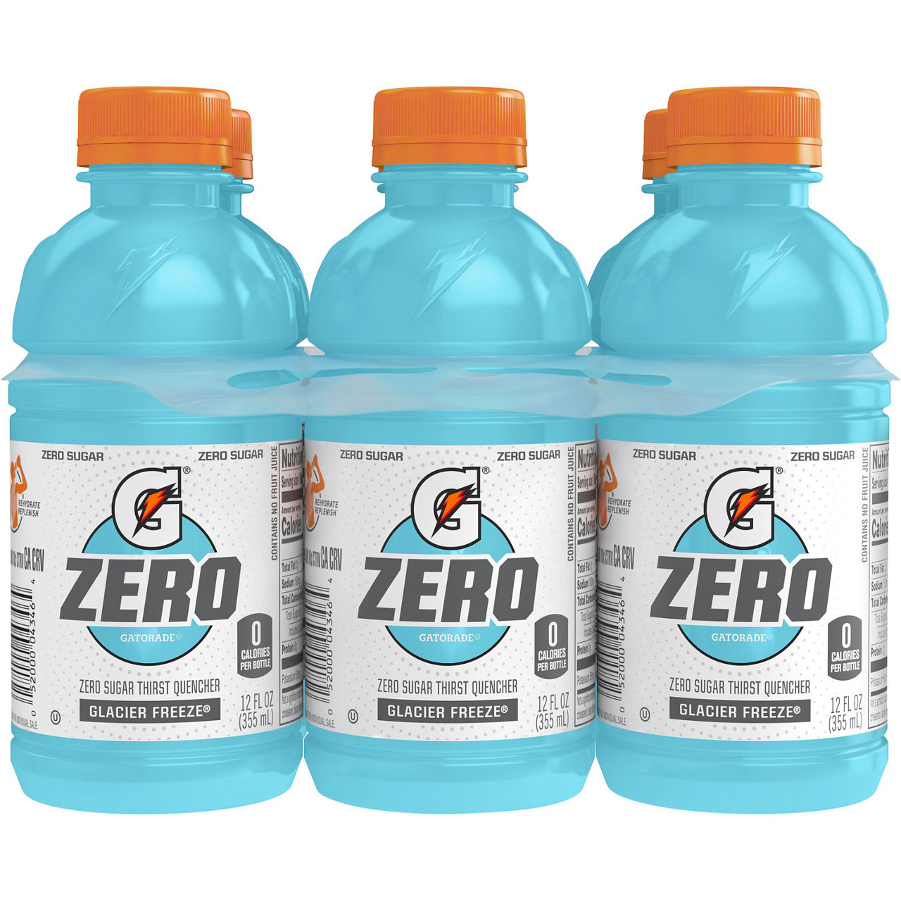 Gatorade Zero Zero Sugar Thirst Quencher Glacier Freeze 12 Fl Oz, 6 Count