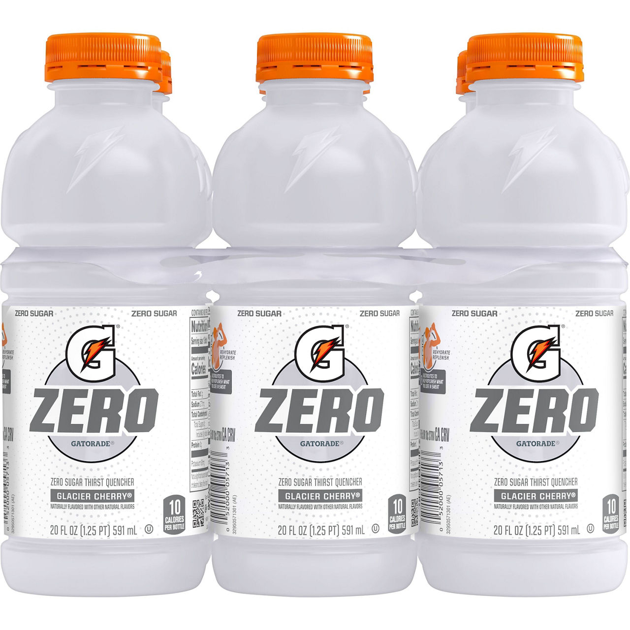 Gatorade Zero Zero Sugar Thirst Quencher Glacier Cherry, 20 Fl Oz X 6