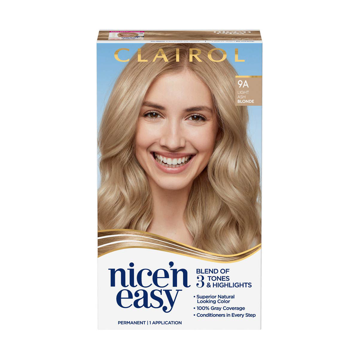 Clairol Nice'n Easy Permanent Hair Color Kit, 9A Light Ash Blonde