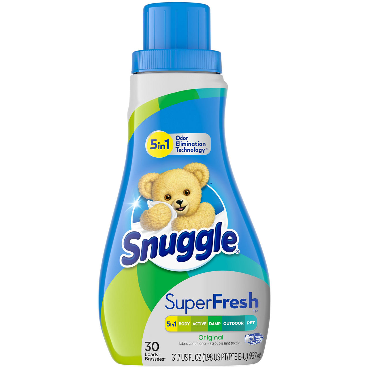Snuggle Plus Super Fresh Liquid Fabric Softener with Odor Eliminating Technology, Original, 31.7 Fluid Ounces, 30 Loads