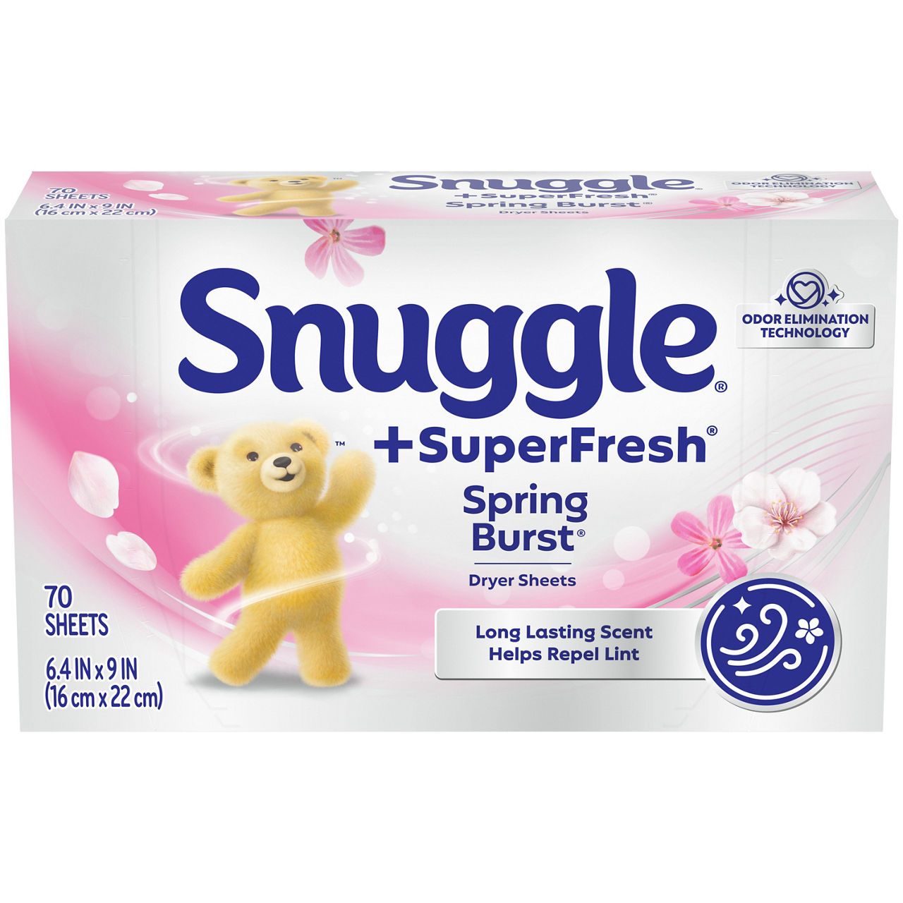 Snuggle Plus SuperFresh Dryer Sheets with Static Control and Odor Eliminating Technology, Spring Burst, 70 Count