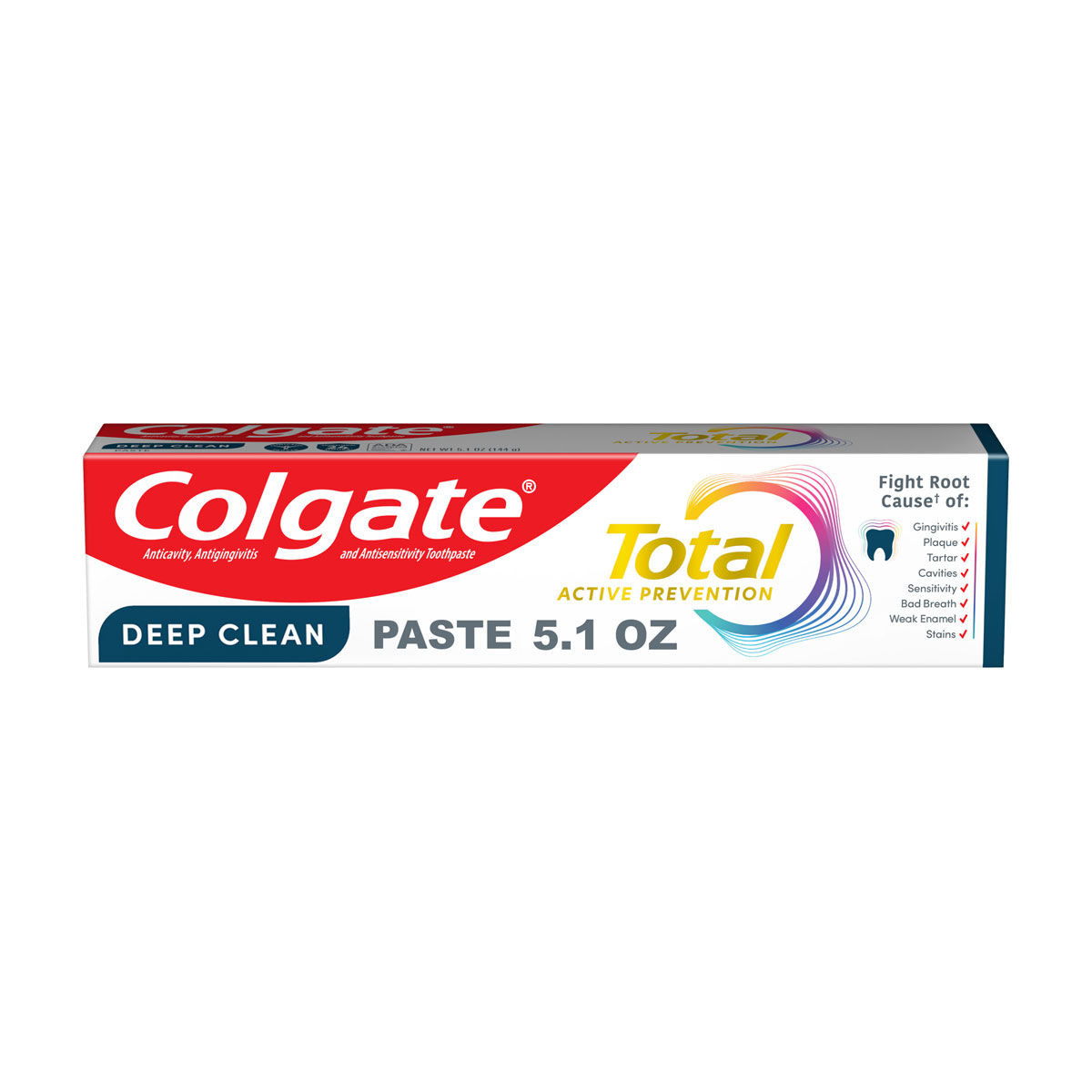 Colgate Total Active Prevention Deep Clean Toothpaste, Mint, 5.1 oz